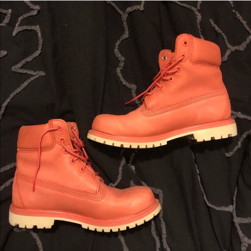 Pink timberland boots